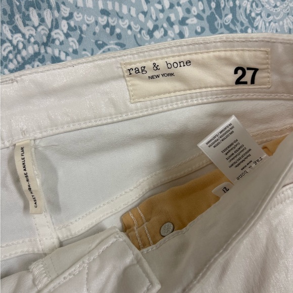 rag & bone Women's Straight Leg Jeans - Cream - Picture 3 of 11